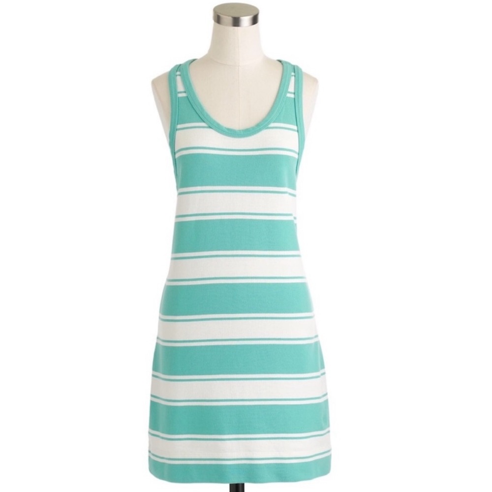 J. Crew - Rugby Striped Mini Dress in Turquoise + White